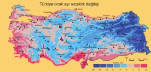 Türkiye Ocak Ayı Sıcaklık Dağılışı